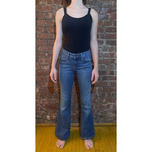 Women's navy blue Jeans Level 99 size 26 low waisted and flared.